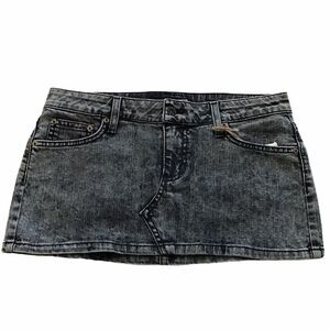LF CARMAR Denim Mini Skirt Acid Wash Denim 5 Pocket Mini Skirt 27